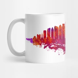 Philadelphia City Skyline - Watercolor Red, orange, purple Mug